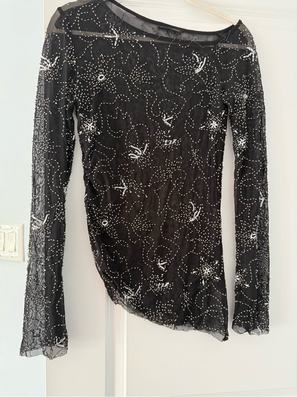 Zara beaded sheer blouse